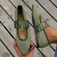 thumbnail image 5 of B91xZ Chaussures de Mode pour Femmes à Enfiler Bout Rond Confort Légères Chaussures Habillées à Enfiler, Vert 7, 5 of 5