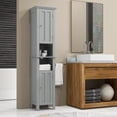 thumbnail image 2 of kleankin Armoire de Rangement Haute pour Salle de Bain avec Étagères, Gris, 2 of 10