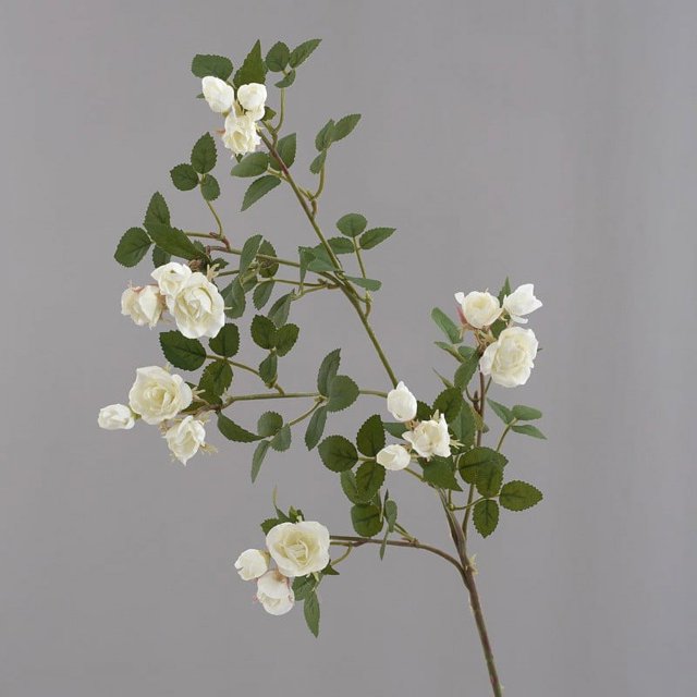TopLLC Artificial Flowers featuring long-stemmed small white roses with lifelike petals and green leaves. Perfect for modern living room decorations, table arrangements, or flower bouquets. This artificial plant includes 18 flowers and additional leaves, offering a versatile and low-maintenance decor option. Often used as faux roses for weddings or special events.