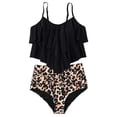 thumbnail image 4 of Kcodviy Women Ruffle High Waisted Ladies Swimsuits Plus Size Swimsuits 2 Piece Spaghetti Women Swim Dress with Short Straps Tankini Bathin, 4 of 6
