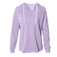 thumbnail image 1 of Penkiiy Chandails à Capuchon Mode pour Femmes, Chandails Molletonnés Surdimensionnés à Enfiler, Manches Longues, Col en V, Coupe Ample, 2TG, Violet, 1 of 4