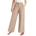 thumbnail image 3 of 6 Month Rompers Softball Girl Girls High Waisted Wide Leg Pants Summer Solid Color Button Down Casual Trousers With Pockets Comfortable And Stylish For Teens And Juniors, 3 of 6