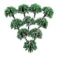thumbnail image 1 of Milaget 10pcs 1/200 HO Scale Trees Model Train Forest Diorama Scenery Layout Scene White White Green, 1 of 9