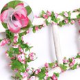 thumbnail image 2 of stanreset 2Pcs Artficial Rose Rattan Hanging Vine Fake Plant Home Wedding Party Decor pink edge 1Set, 2 of 6