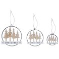 thumbnail image 1 of Metal Oval and Wood Tree Christmas Ornament Set Of 3, 1 of 3