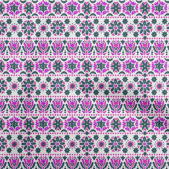 oneOone Polyester Spandex Teal Green Fabric Asian Block Craft Projects Decor Fabric Printed by The Yard 56 Inch Wide