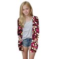 thumbnail image 1 of MKOSPLRT Girls Lightweight Cardigan Sequined Print Long Sleeve Casual Jacket Open Front Oversized Sweater Cardigan with Pockets 5-14Y, 1 of 7