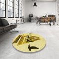 thumbnail image 4 of Ahgly Company Tapis d'Intérieur Lavable en Machine Carré Transitionnel Brun Doré Foncé, 5 Pieds Carré, 4 of 7