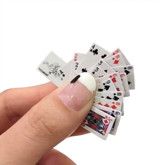 Mini Poker Doll Accessories with 54 Playing Cards Set for Travel Game and Home Decoration Toys