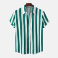 thumbnail image 2 of TopLLC Polos pour Hommes à Rayures à Manches Courtes Style Hawaïen Tropical Coupe Régulière Chemises en Coton à Boutons, 2 of 8