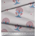 thumbnail image 3 of Soimoi Rayon Fabric Dot,Leaves & Floral Block Printed Fabric 1 Yard 42 Inch Wide, 3 of 3