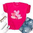 thumbnail image 1 of Meichang T-Shirts de la Saint-Valentin pour Femmes, T-Shirts Graphiques avec Cœur, Manches Courtes, Col Rond, Coupe Ample, Tendance, 1 of 4