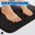 thumbnail image 3 of GORILLA GRIP Chenille Bath Rug 24x17, Rubber Back Quick Dry Washable Microfiber Bathroom Mats, Black, 3 of 8