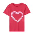 thumbnail image 4 of Pisexur T-shirt de la Saint-Valentin Haut T-shirt de la Saint-Valentin pour Femme Amour Imprimé T-shirt à Manches Courtes Haut à Manches Courtes Col Rond Haut/chemise, 4 of 5