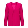 thumbnail image 4 of Women's Solid Color V-Neck Long Sleeve Casual Blouse Top Polyester Suit Jacket for Fall and Spring, 4 of 6