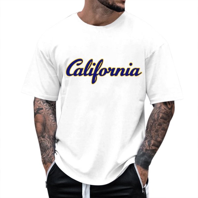 LUOGENLI T-shirts pour Homme pour Hommes T-Shirt à Imprimé Floral à Manches Courtes à Col Rond pour Tenue Décontractée 4xlt T-shirts pour Hommes T-shirts Graphiques Vêtements d'Été Tee T-shirts Hommes Blanc Vêtements d'Été Blanc P