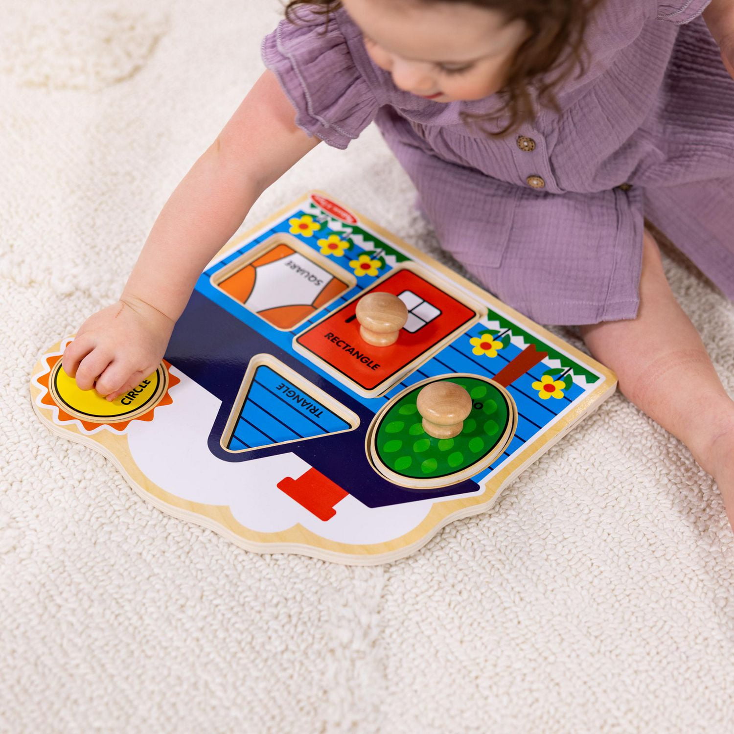Melissa & Doug First Shapes Casse-tête en bois Jumbo Peg