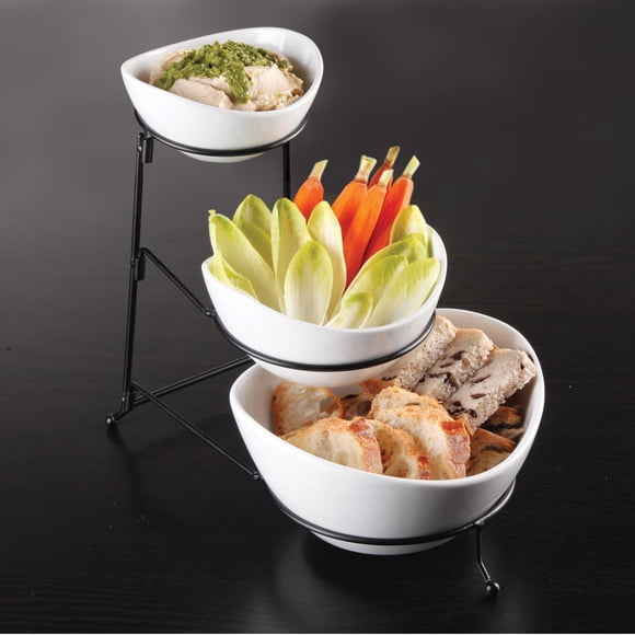 Gracious Dining 3-Tier Oval Serving Bowl Set