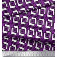 thumbnail image 2 of Soimoi Moss Georgette Fabric Square & Floral Block Printed Craft Fabric by The Yard 42 Inch Wide, 2 of 2