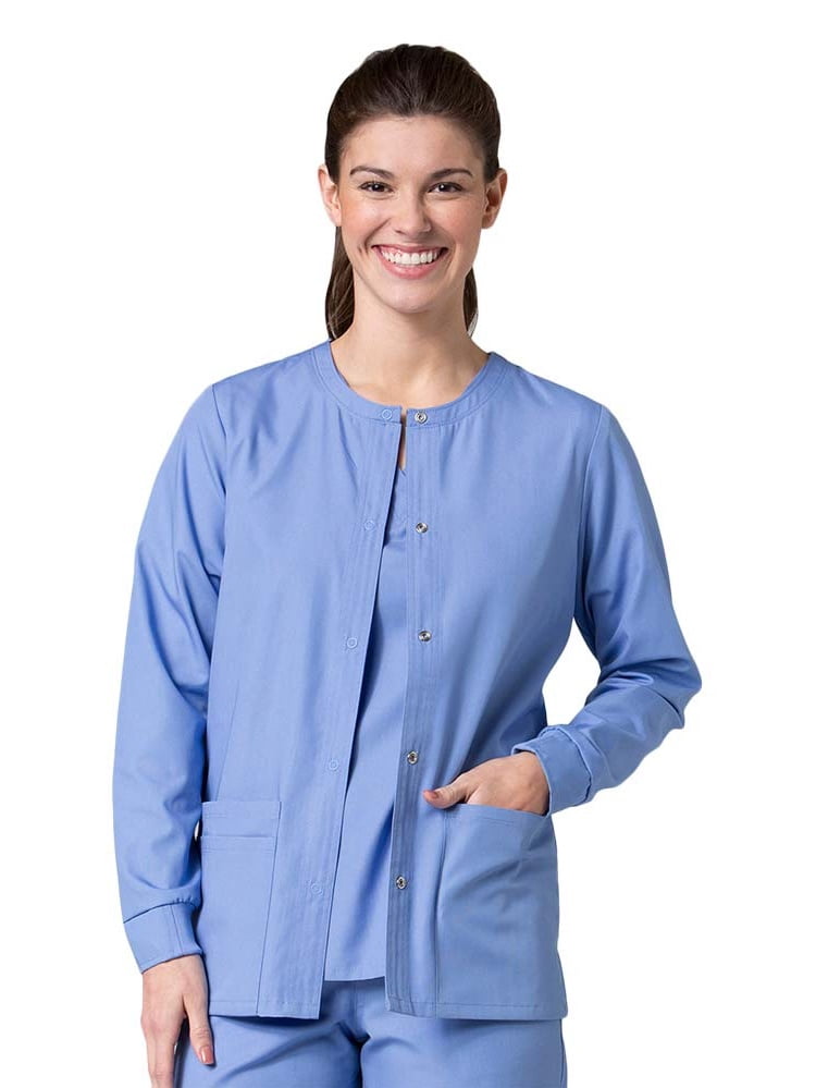 Red Panda Women's Warm Up Solid Scrub Jacket, Solid, 1