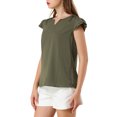 thumbnail image 4 of INSPIRE CHIC Women's Solid V Neck Cap Short Sleeves Work Blouse, 4 of 6
