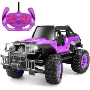 Voiture de télécommande RC Voitures de course, 1:20 Jeep à l'échelle Remote Control Monster Truck, 2.4Ghz LED Voitures électriques hors route, jouet (purple)