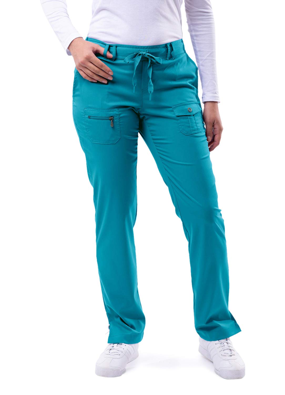 ADAR Pro Pantalon pour Femmes Coupe Ajustée à 6 Poches