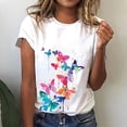 thumbnail image 2 of T-shirts d'Été Décontractés pour Femmes, Col Rond, Manches Courtes, T-Shirt Graphique Tendance, Basique, Confortable, Coupe Ample, Chemisiers pour Femmes, Chandail, 2 of 6