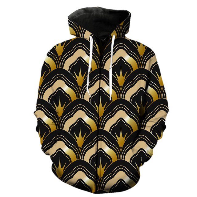 Abstract Geometric Patterns Men's Zipper Hoodie 3D Print Streetwear Spring Teens Long Sleeve Tops Unisex Fashion Funny Oversized