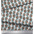 thumbnail image 2 of Soimoi Polyester Crepe Fabric Leaves & Floral Block Print Fabric by Yard 52 Inch Wide, 2 of 4