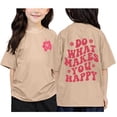 thumbnail image 1 of PMVFHDE Hauts Fille Fille Hauts Décontractés Filles Hauts à Manches Courtes Filles T-Shirts Graphiques Filles Hauts pour Filles T-Shirt Imprimé à Col Rond à Manches Courtes pour Garçons et Filles Kaki, 3-4 Ans, 1 of 3