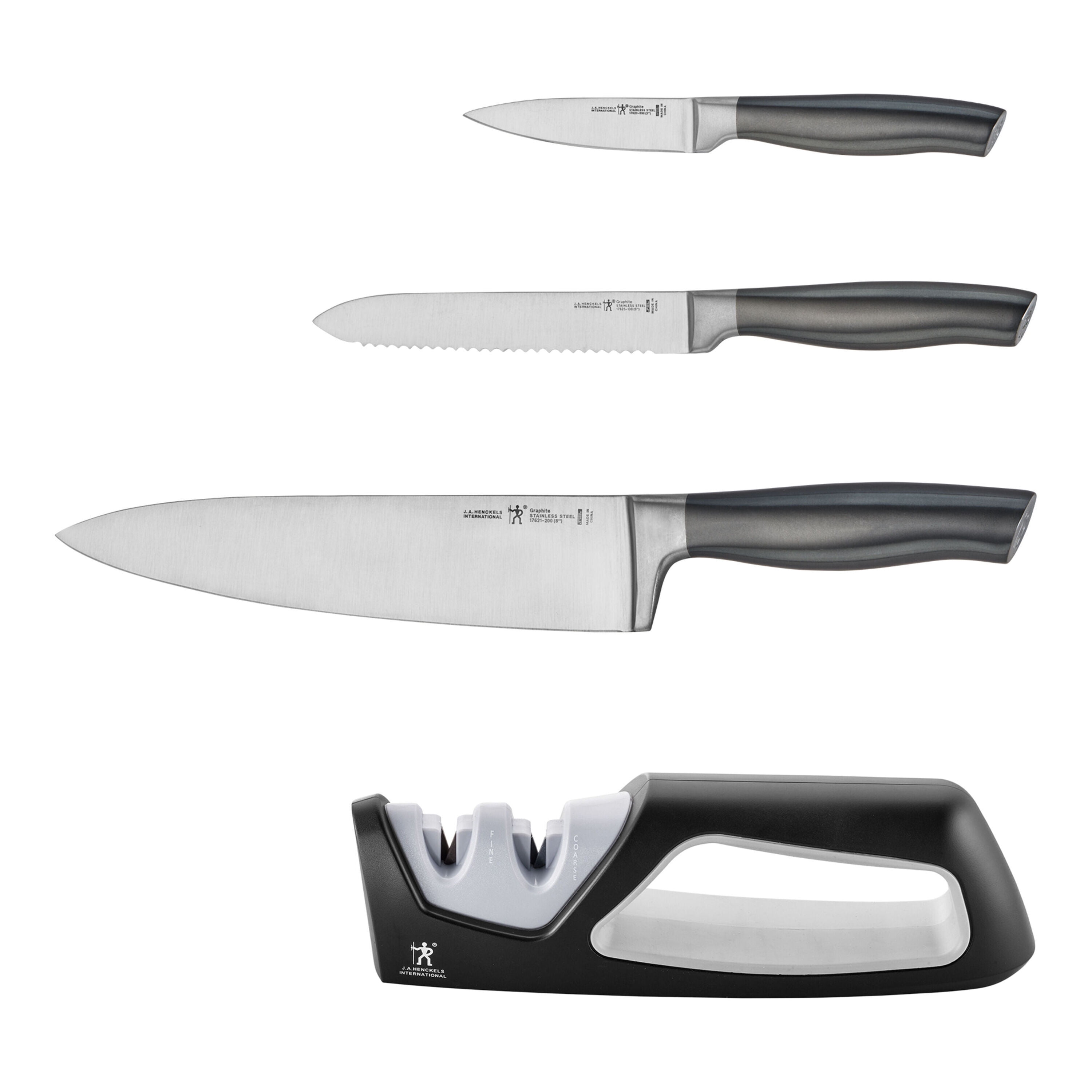 HENCKELS Graphite 4 Piece, Knife Set, Graphite-Grey