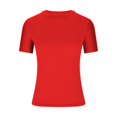 thumbnail image 3 of Meichang T-Shirts pour Femmes Coupe Ajustée Couche de Base T-Shirts Manches Courtes Col Rond T-Shirts Couleur Unie T-Shirts Basiques Confortables Légers Hauts d'Été, 3 of 5