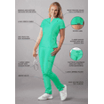 thumbnail image 3 of Adar Addition Go-Higher Scrub Set For Women - Notched V-Neck Scrub Top & Skinny Cargo Scrub Pants, 3 of 7