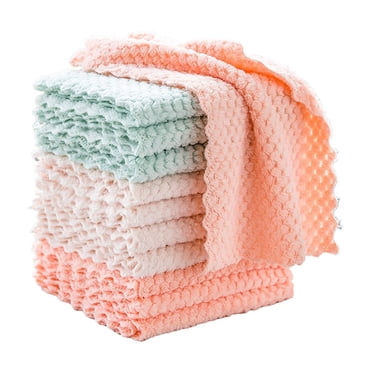 Glass Cleaning Cloth, 10Pcs Bamboos Fiber Dishwashing Cloth Multifunctional Double-Layer Cloth Household Cleaning Water Absorbing Thickened Kitchen Cleaning Cloth