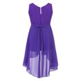 thumbnail image 2 of Oyolan Robe de Demoiselle d'Honneur Sans Manches à Paillettes avec Strass en Chiffon pour Enfants Robe de Bal de Mariage Violette 12, 2 of 7