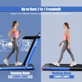 thumbnail image 3 of SuperFit 2.25HP 2 in 1 Folding Treadmill W/ APP Control Speaker Remote Control Blue, 3 of 10