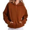 thumbnail image 2 of MeetoTime Sweat à Capuche à Manches Longues pour Femmes, Polaire, Grande Poche, Pull, 2 of 6