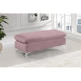 thumbnail image 2 of Meridian Furniture Naomi Pink Velvet Ottoman, 2 of 5