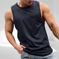 thumbnail image 2 of Dagugfen Débardeurs pour Hommes Col Rond Sans Manches Respirants Chandails de Musculation pour Culturisme Course Couleur Unie, 2 of 6