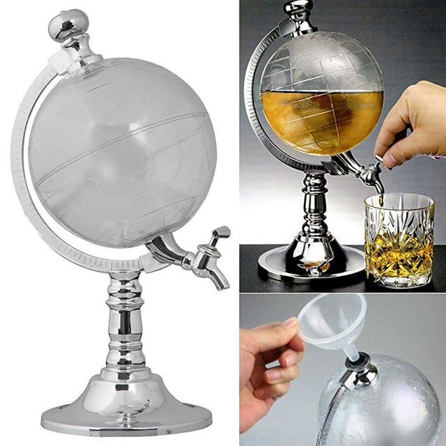 Distributeur de Boissons Globe Whisky Carafeer Distributeur d'Alcool avec Robinet