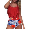 thumbnail image 4 of TIMIFIS Maillot de Bain Bikini Taille Haute pour Femme, Imprimé Floral, à Nouer, Deux Pièces, 4 of 5