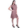 thumbnail image 3 of Moomaya Womens Ruffle Sleeve A,Line Schiffli Dress Solid Designer Party Dress, 3 of 6