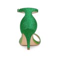 thumbnail image 2 of BLISSFUL STEP Sandales à Talon Aiguille à Brides Pailletées pour Femme Vert (Taille 7), 2 of 7