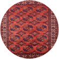 thumbnail image 1 of Ahgly Company Tapis Rond Intérieur Moderne Mi-Siècle Rouge Canneberge Oriental, 5 Pieds Rond, 1 of 6