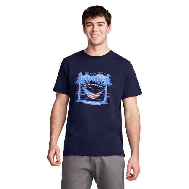 Jockey T-Shirt à Col Rond Graphique pour Hommes en Coton 100 % pour l'Extérieur