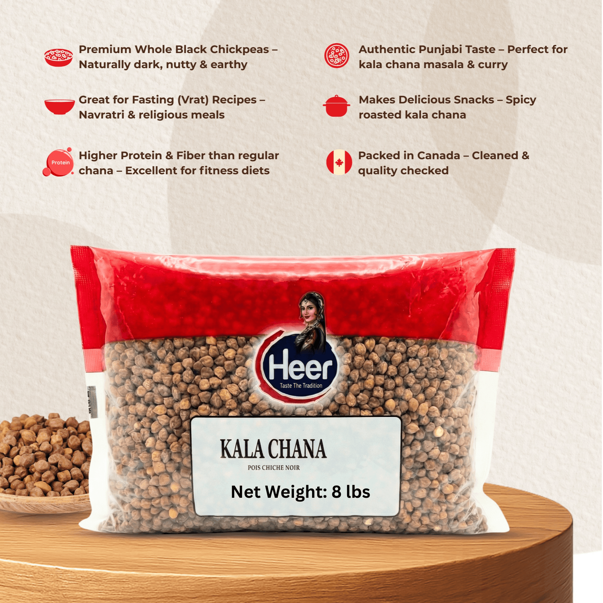 Heer Kala Chana, 8 lbs, Desi Black Chickpeas - Walmart.ca