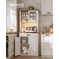 thumbnail image 1 of VASAGLE Pantry Cabinet with Lights and Charging Station, Kitchen Storage Cabinet with Doors and Drawer, 39.5 x 80.4 x 180.6 cm, Adjustable Shelves, Farmhouse Style, Rustic White, 1 of 6