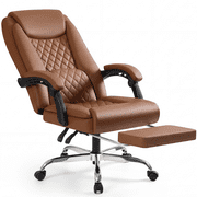 Homall Home Office Chair Adjustable Executive Leather Chair With Arms Ergonomic High Back Cushion Lumbar Back Support Computer Desk Chair,Brown