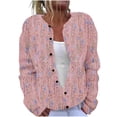 thumbnail image 2 of LOVZFMLL Cardigan for Women Ladies' Casual Printed Knitted Cardigan With Button Up Jacket And Top, 2 of 5